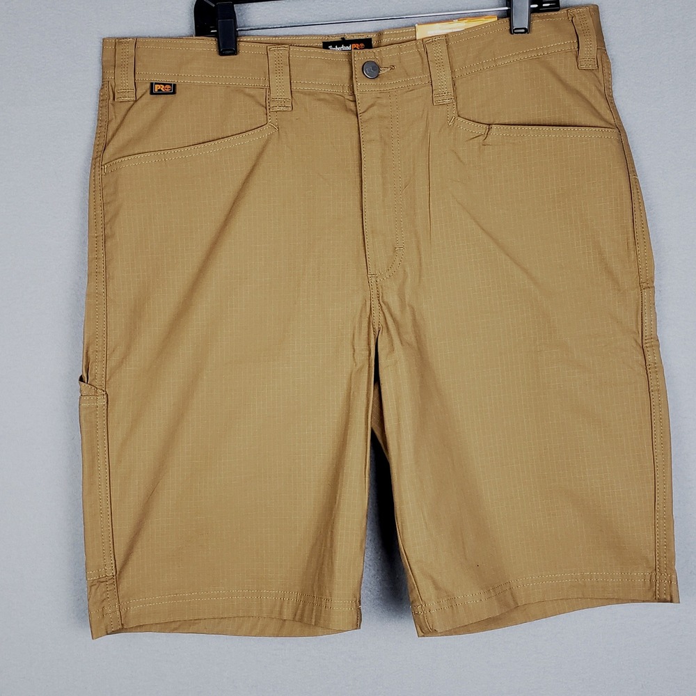 Timberland Pro Flex Men's Size 36x11 Work Warrior Ripstop Utility Shorts Tan NWT